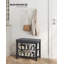 Banc de rangement pour chaussures gris foncé, structure en acier robuste à 2 niveaux, l 23,6 po, rembourrage en mousse pour l'entrée, le salon, la chambre à coucher