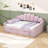 2 Drawers Full Upholstered Daybed with Shell-Shaped Backrest and Center Legs-1934219545