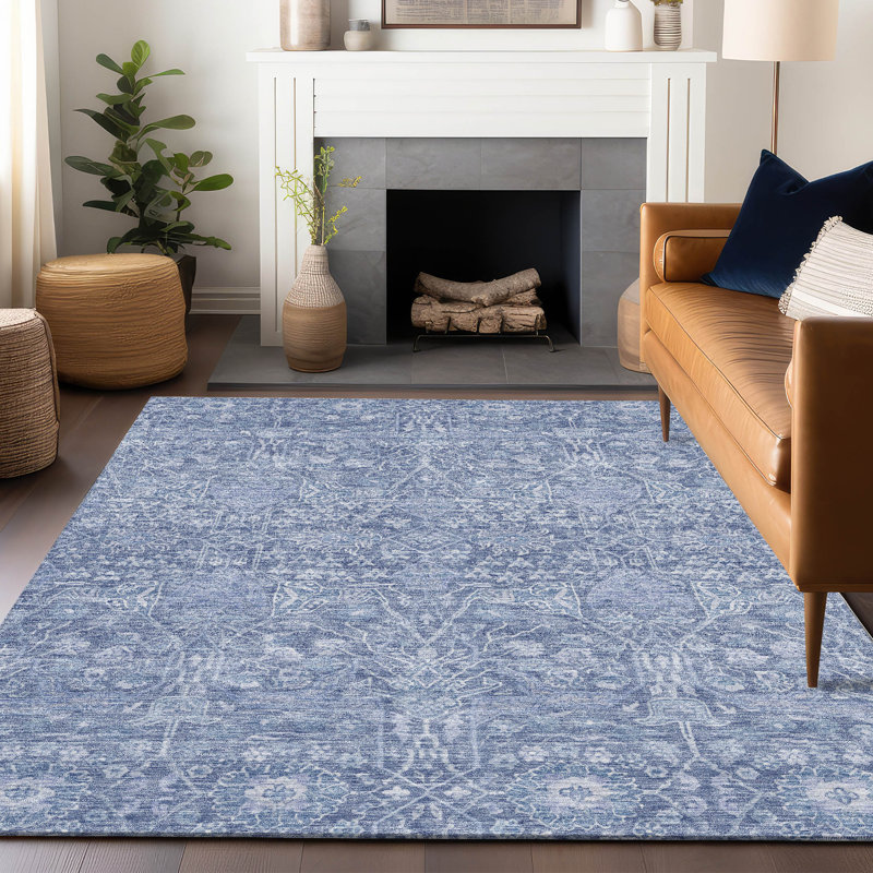 Tapis intérieur / extérieur bleu Mila , 10 pi x 14 pi