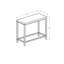 Table d'appoint, côté, bout, table de chevet, lampe, salon, chambre à coucher, carrelage bleu, métal gris, transitionnel
