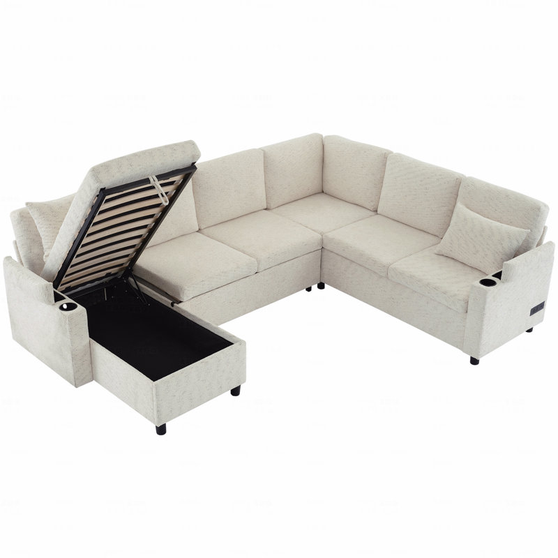 Canapé-lit modulaire de base de 109,9 po Sleeper,, Chenille beige
