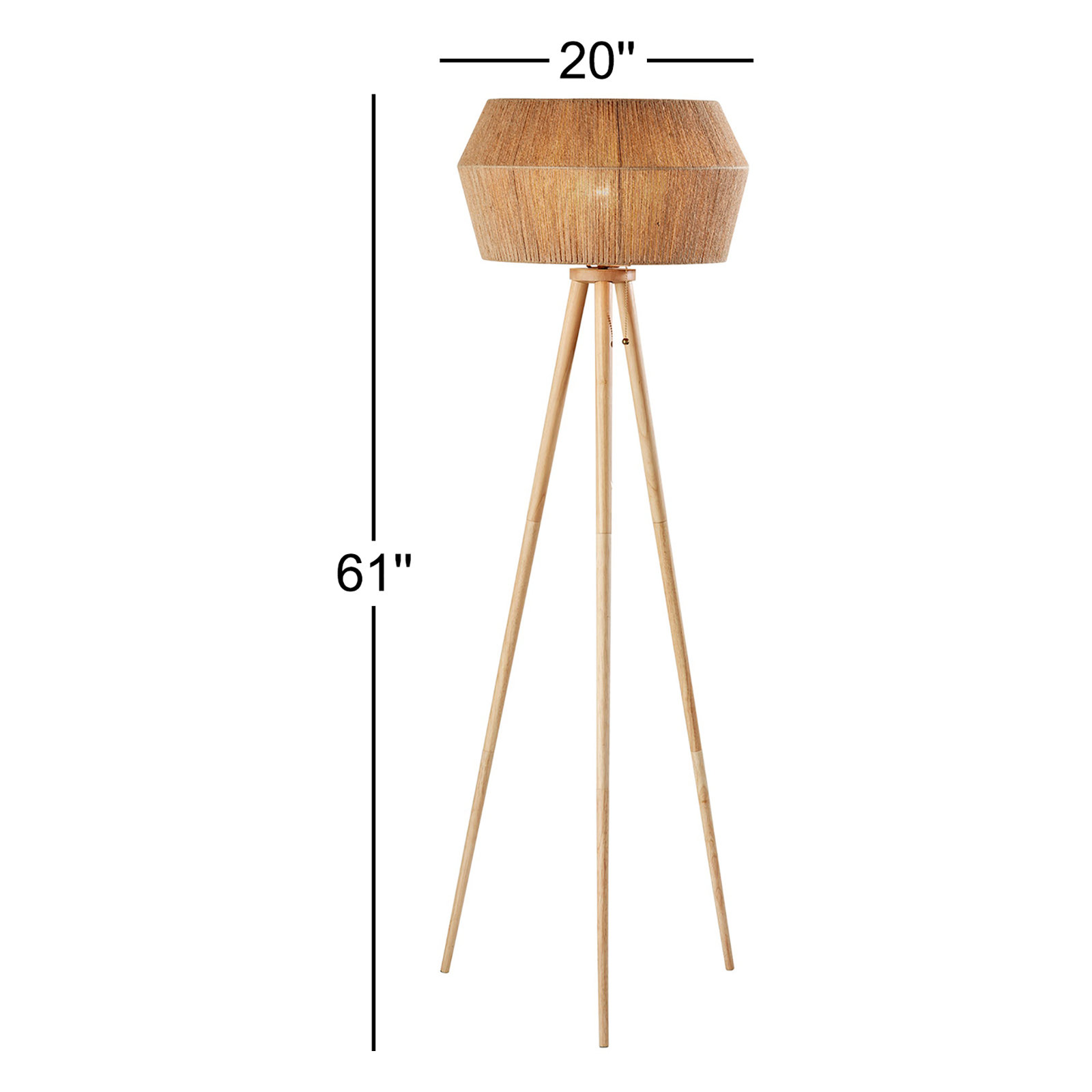 Isona 61'' Steel Floor Lamp, Natural