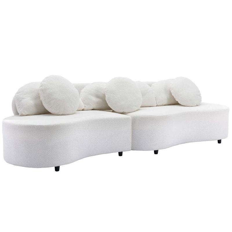 Velvet Sectional Symmetrical, Beige Velvet