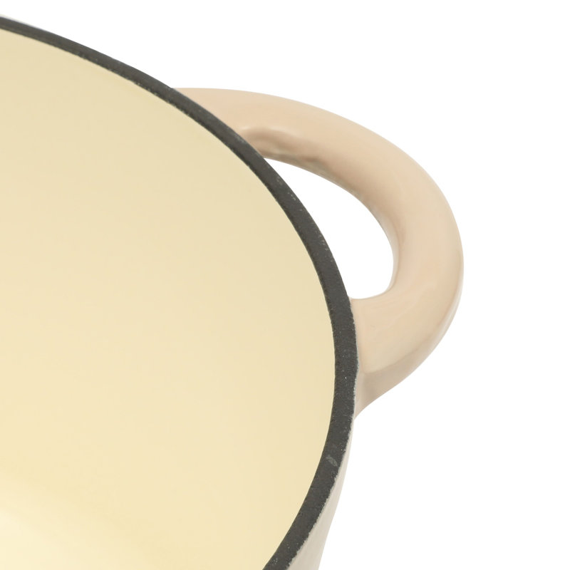 Faitout en fonte émaillée Gibson Home de 5 pintes avec couvercle, rond, allant au four jusqu'à 500 ° F, idéal pour la cuisson du pain et les ragoûts