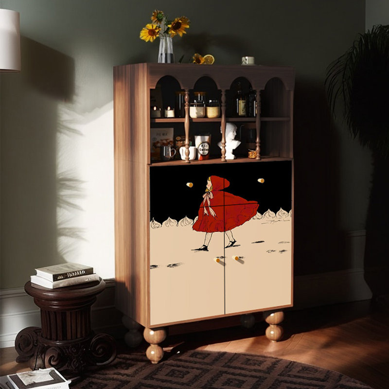 Multifunctional wooden accent cabinet