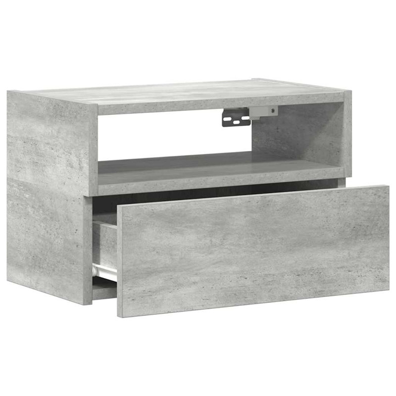 Cabriales 45cm W Manufactured Wood Bedside Table, Concrete Grey, 2