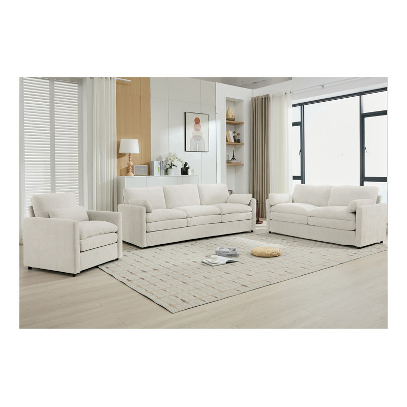 Ensemble de canapé rembourré Cozy, Beige