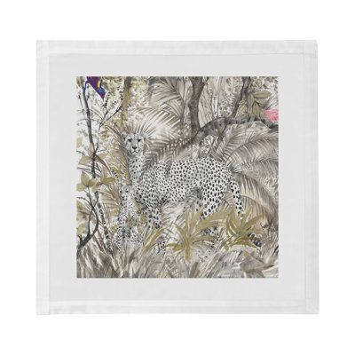 Arcadia Chettah Hemstitch 22" Linen/Cotton Napkin