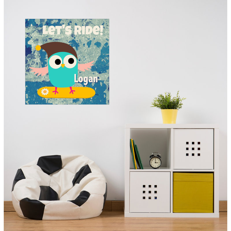 Décalcomanie murale personnalisée hibou basket, H 20 po x l 20 po, Oui