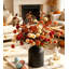 Fleurs artificielles d'automne dans un vase en métal, tiges d'oranges brûlées et centre de table en eucalyptus, pour table de salle à manger, décoration de maison de campagne, centre de table d'automne