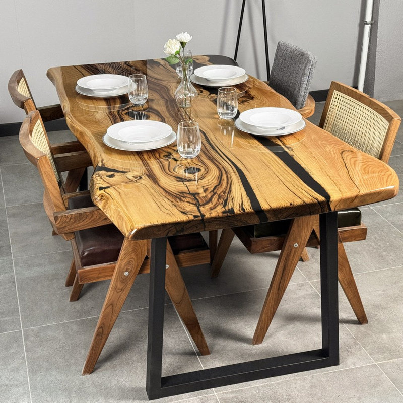 Live Edge Dining Table, Solid Chestnut