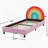 Upholstered Platform Bed with Rainbow Design