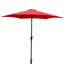 Parasol d'extérieur en aluminium durable avec manivelle inclinable, conception résistante aux intempéries, parfaite pour les terrasses et les jardins, comprend une base en résine lourde, un auvent rouge élégant