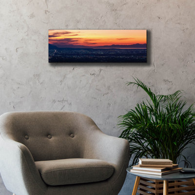  'Salt Lake City Valley Sunset Panorama' by Epic Portfolio Canvas Wall Art, 36" x 12"