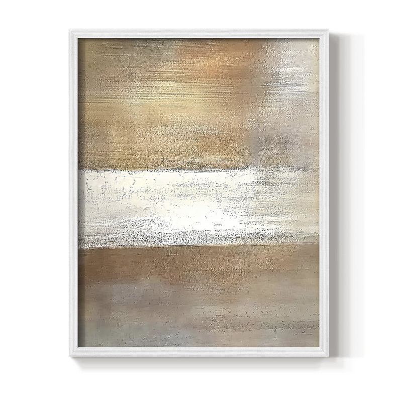 Abstrait, reproduction encadrée, prêt à être accroché , H 20 po x l 16 po, Blanc
