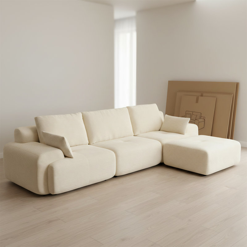 Canapé modulaire à compression moderne en mousse viscoélastique, Blanc