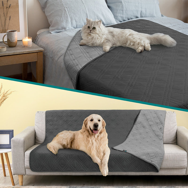 Charcoal Medium Waterproof Reversible Dog Sofa Cover