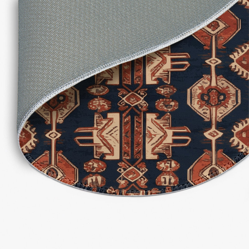 Persian Brown Indoor and Outdoor Area Rug, Round 5'