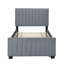 Lit plateforme simple tapissier en velours avec lit gigogne simple-110102171
