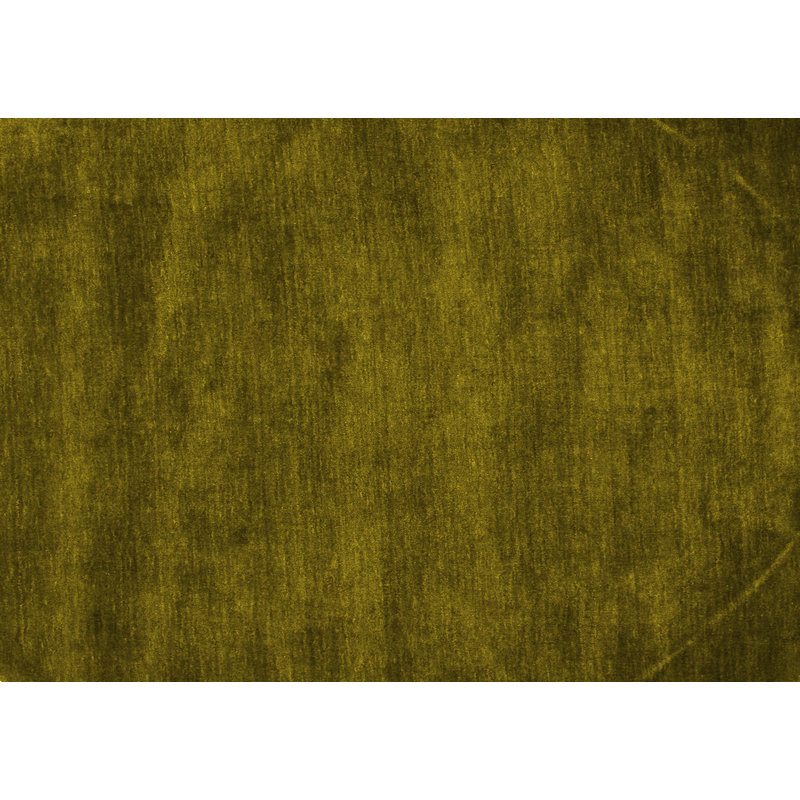 Tapis brun uni en laine et polyester tissé à la machine Dulcine, Rond 5 pi