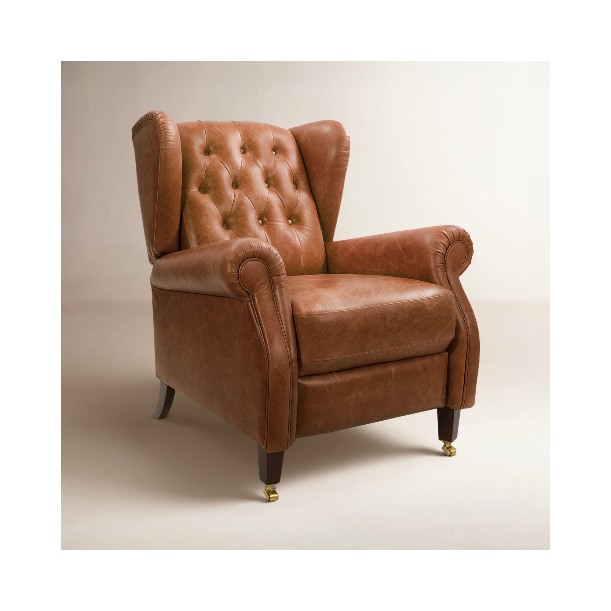 Winthrop Genuine Leather Recliner Lounge Chair, Brown