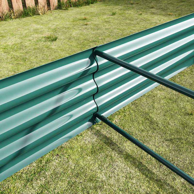 Metal Raised Garden Bed 7.6X3.7X0.98Ft - For Flower, Vegetable, Herb Speedy Setup, Rust, Strong Kit Veg, Fast Installation,