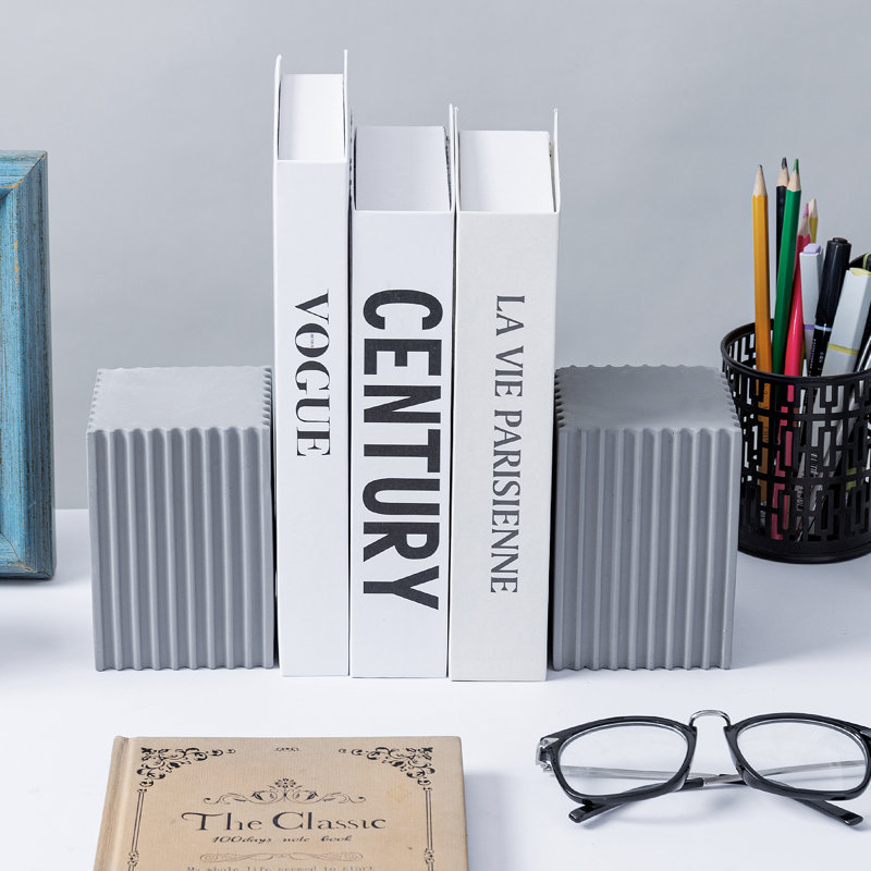Serre-livres 2 pièces en béton