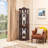 Lighted Corner Curio Cabinet with Tempered Glass Doors & Adjustable Shelves - Elegant Dark Cherry Display Cabinet for Living Room & Bedroom, 70.28" Height-930911217