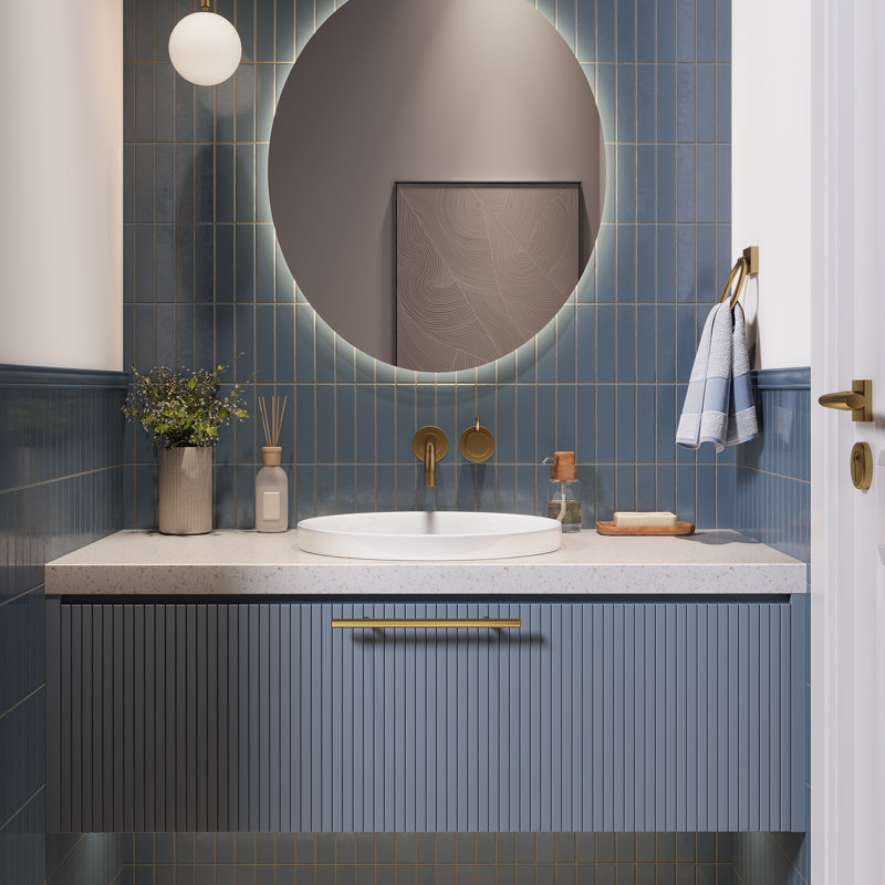 Round 15.75" Ceramic Wall-Mount / Vessel Bathroom Sink