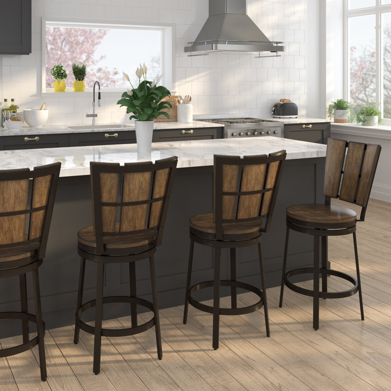 Altemar Swivel Counter Stool with Metal Frame, Bar Stool (30" Seat Height)