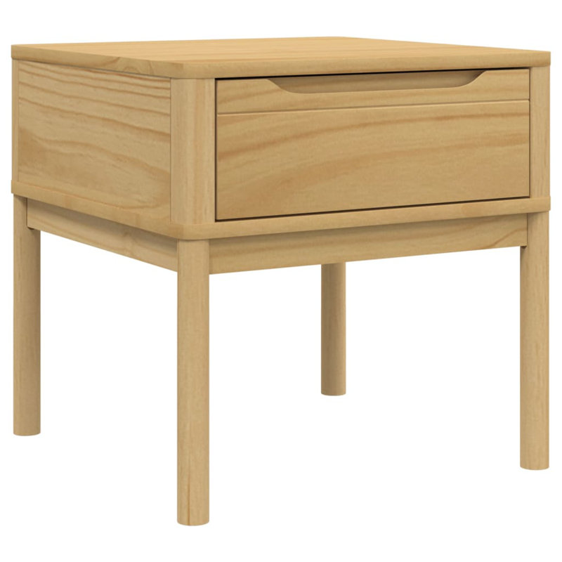 Pantha Solid Wood End Table, Wax Brown
