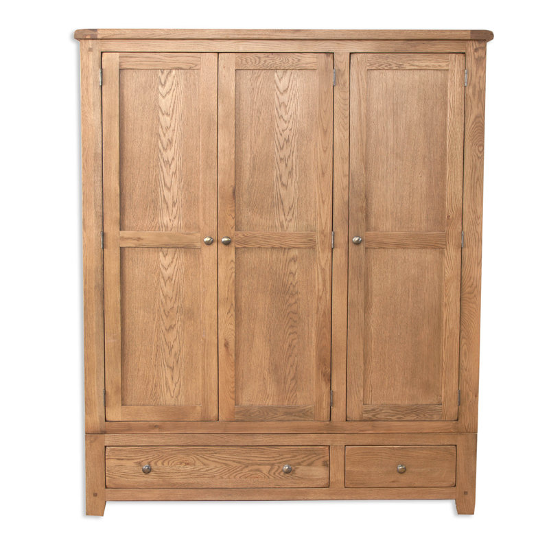Zeus 3 Door Solid + Manufactured Wood Wardrobe