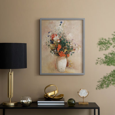 Reproduction florale vintage encadrée CECLVII - bois massif