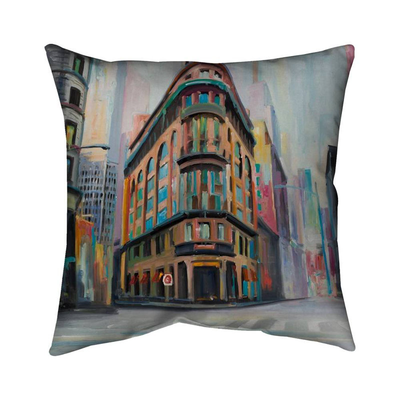Building architecture in new-york - 26"x26" Throw pillow - Poly twill - Print on demand, 26" x 26", Polyester/Polyfill