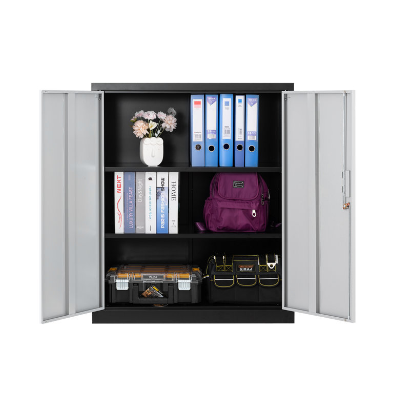 Armoire de rangement Keeona, Noir / argent