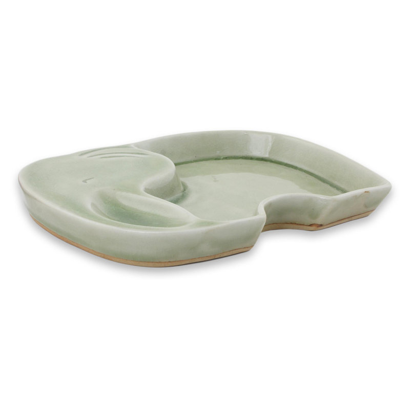 Assiette en céramique Orad Ellis Happy Green Elephant Celadon