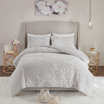 Housse de couette en coton chenille pour très grand lit / très grand lit
