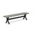 6 Piece Dining Table Set Contains a Rectangle Dining Room Table and 4 Dark Gotham Linen Fabric Parson Chairs with a Bench, Wire brushed Black
