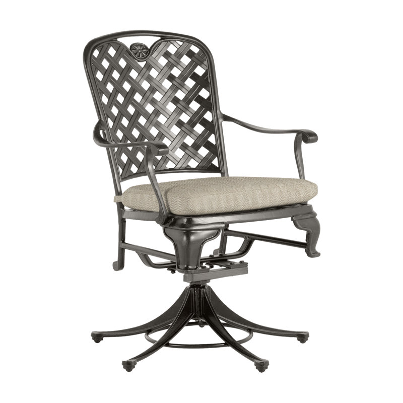 Outdoor Provance Rocking Metal Chair with Cushions, No Welt, Chalk, Bali Pearl