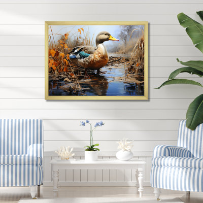 Baroque Blue Duck Elegance V - Duck Animal Wall Art