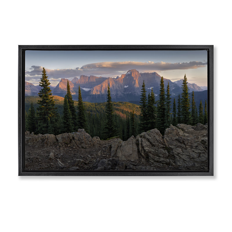 Toile flottante encadrée Diurnal Mountain, Cadre flottant noir de jais, H 17 po x l 25 po