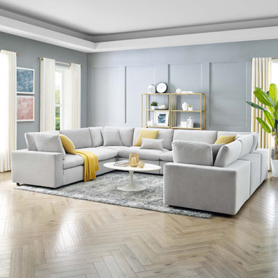 Canapé modulaire en velours rembourré 8 pièces Modway Commix