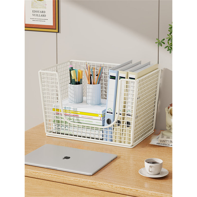 Organisateur de bureau en métal Maricar, Blanc