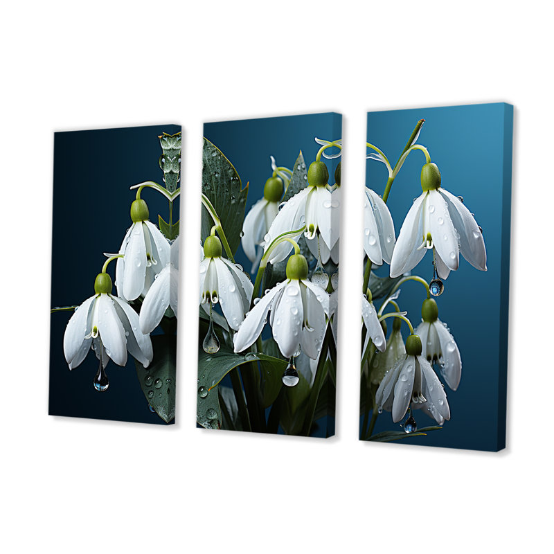 «Winter Snowdrop Flower Photographie III - Snowdrops», ensemble d'art mural, H 28 po x l 36 po x P 1 po