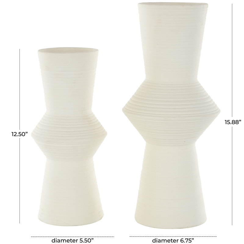 Tierre Ceramic Table Vase, White