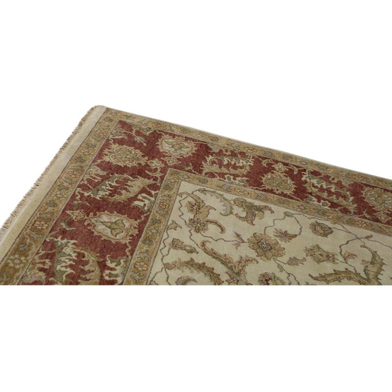 Wool Oriental Area Rug in Brown/Ivory/Rust