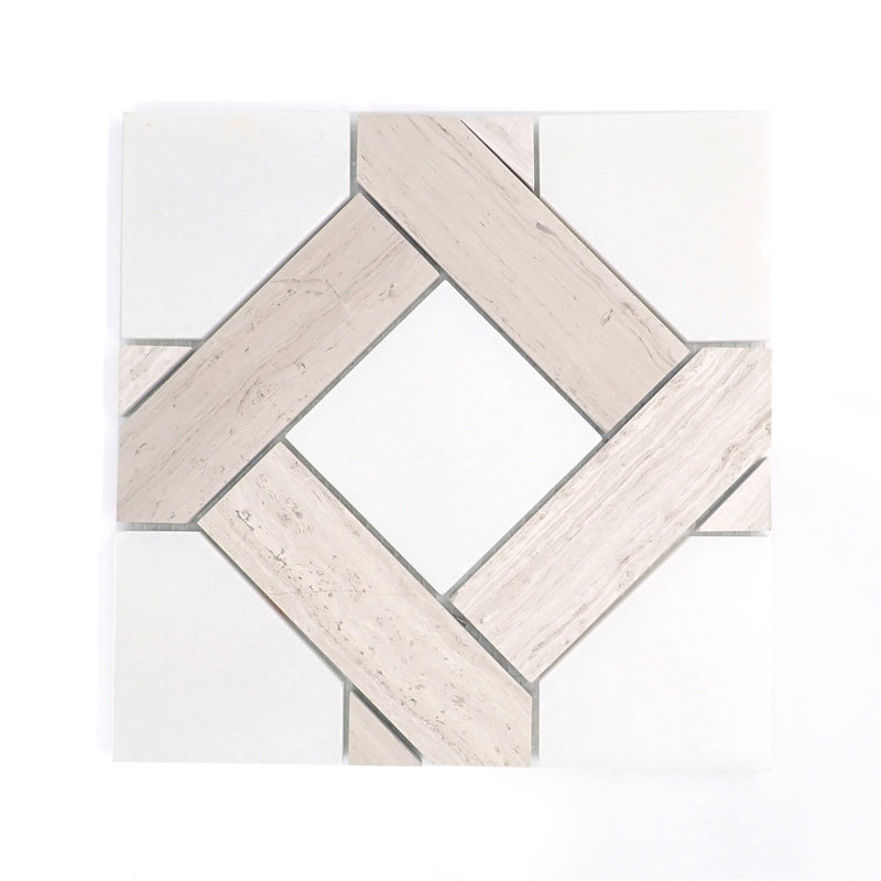 Alluro Man Silver 9 in. x 9 in. Polished Marble Floor and Wall Tile (5.64 sq. ft./Case), Cream
