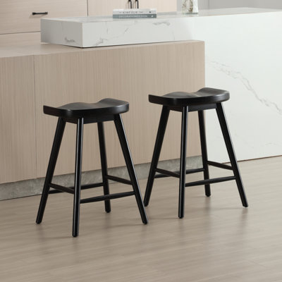 24.25" Counter Height Wood Barstools Backless Farmhouse Bar Chairs With Footrest For Kitchen Counter Breakfast Bar Pub Bistro