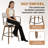 Mid-Century Modern Swivel Counter Stool With Solid Wood Frame-1294302798