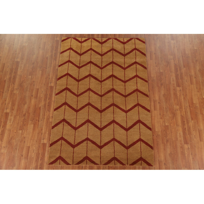 Chevron Gabbeh Oriental Area Rug 5x8